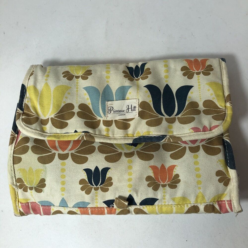 Primrose Hill London Cosmetic Bag Toiletry Travel Floral Lotus Flower Hang B3
